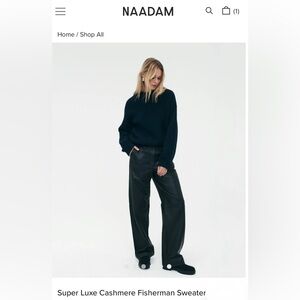 NAADAM Super Luxe Cashmere Fisherman Sweater in Navy